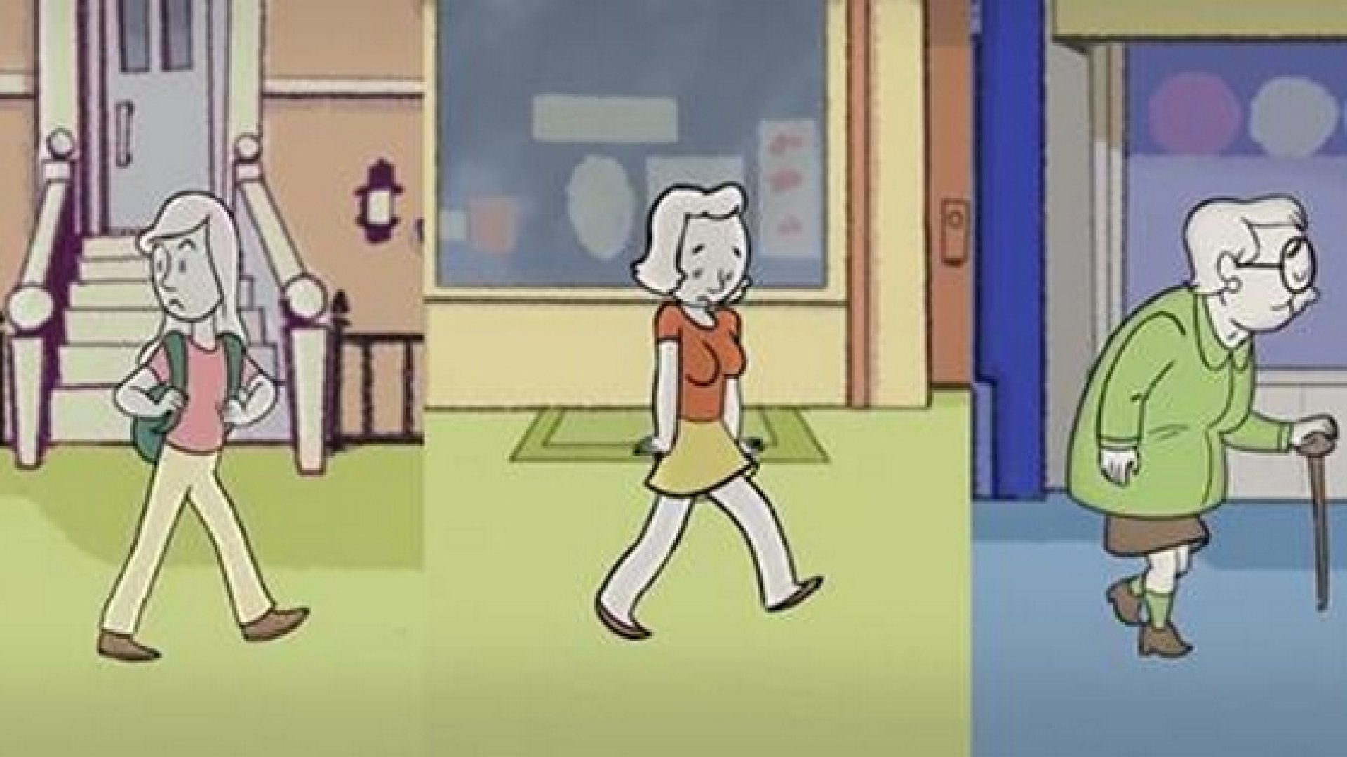 Egy nő testének a változása gyerekkortól az öregségig, egyetlen animáción